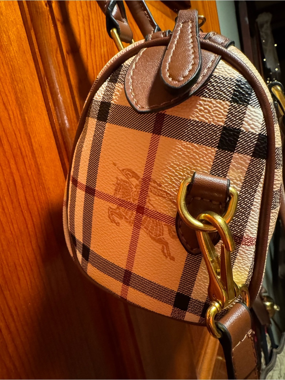 Burberry Haymarket Mini Bowling Tote and xbody bag excellent condition - Picture 10 of 13